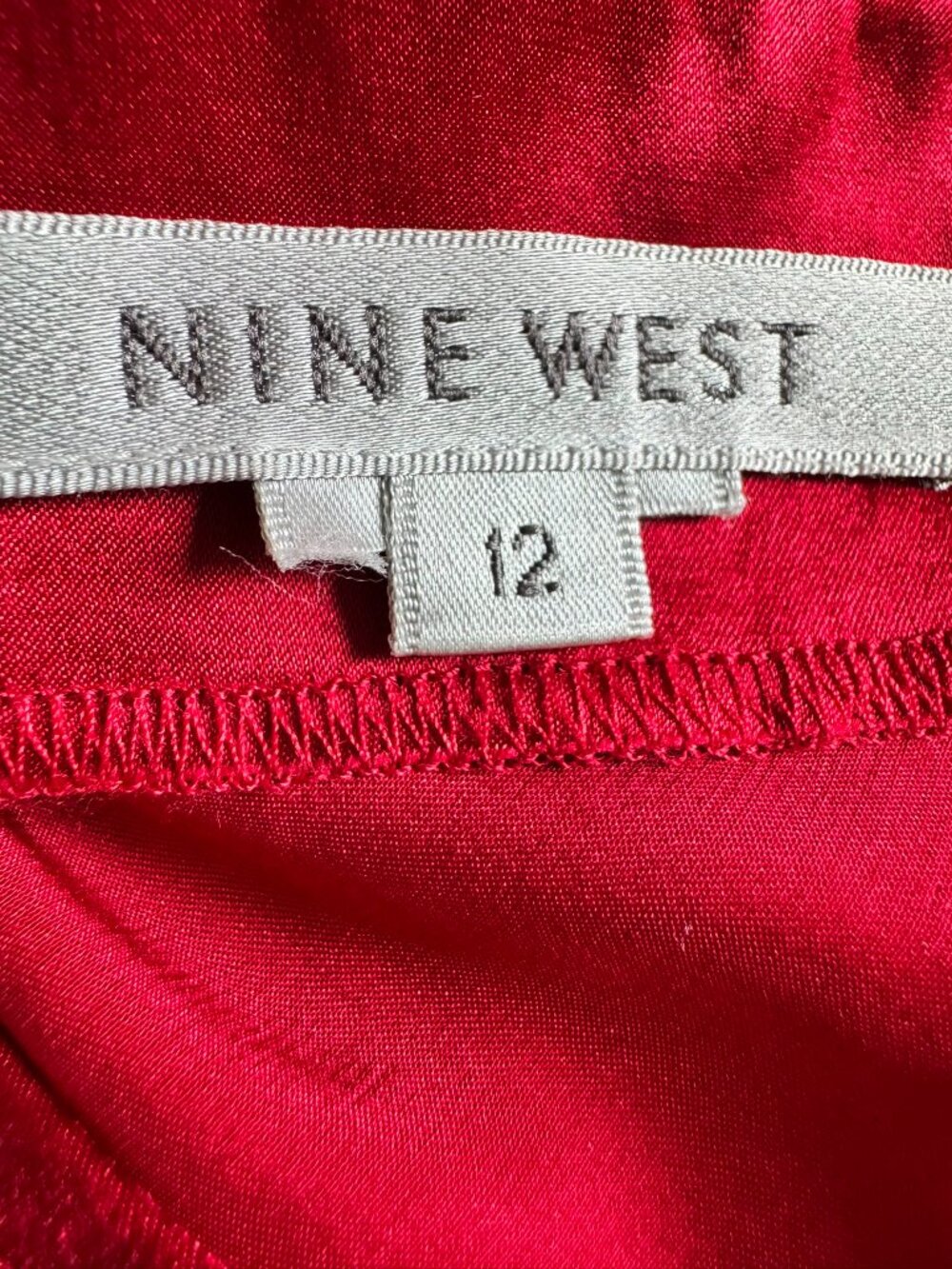 Nine West Red Silk Lace Trim Camisole Top - Size 12 - Picture 7 of 7